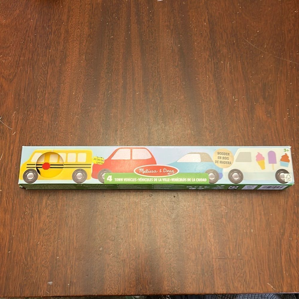 COPY - Melissa & Doug wooden town vehicles Ages 3+ NIB